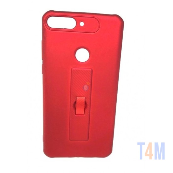 CAPA DE SILICONE MOTOMO COM ANEL DE DEDO PARA HUAWEI Y7 PRO 2018 RED